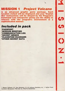 Mission 1 - Project Volcano dos