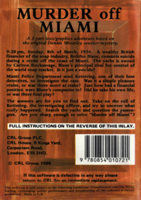 Murder Off Miami - Dos