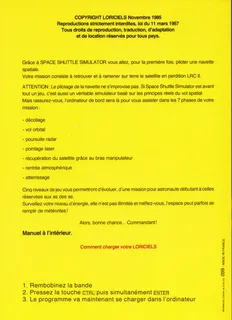 Space Shuttle Simulateur dos