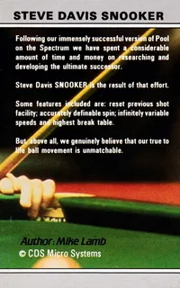 Steve Davis Snooker dos