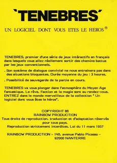 Ténèbres dos