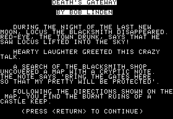 Eamon Adventure #034 - Death's Gateway