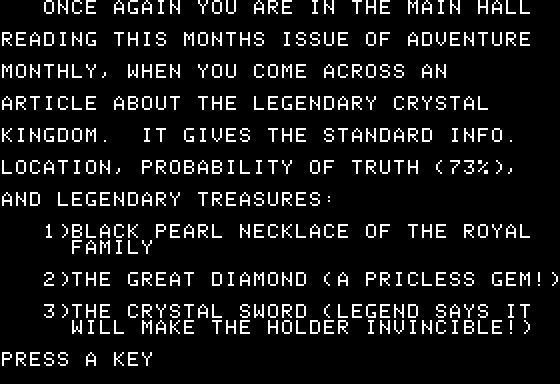 Eamon Adventure #047 - Crystal Mountain