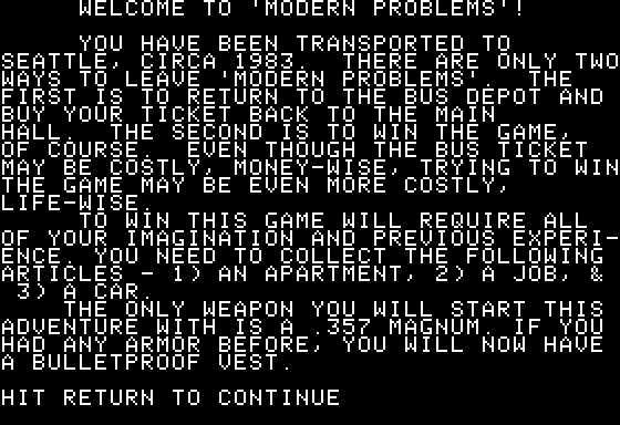 Eamon Adventure #057 - Modern Problems