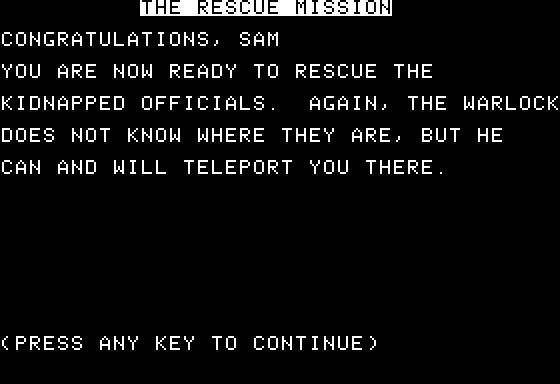 Eamon Adventure #062 - The Rescue Mission