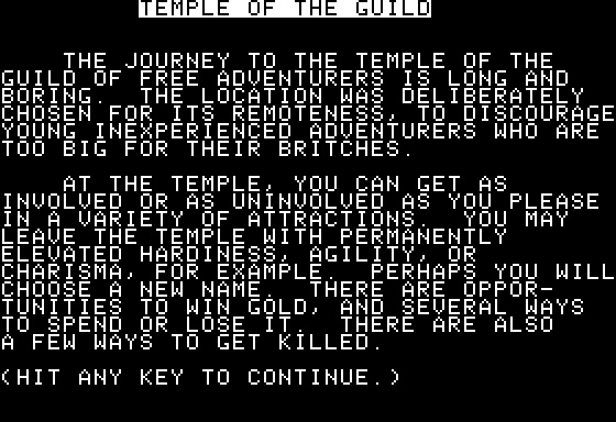 Eamon Adventure #075 - Temple of the Guild