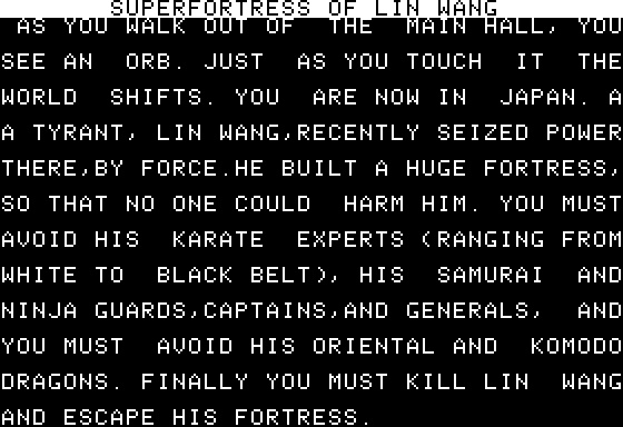 Eamon Adventure #089 - Super Fortress of Lin Wang