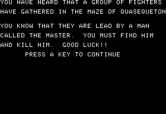 Eamon Adventure #095 - The Maze of Quasequeton