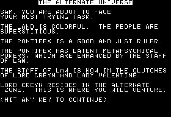 Eamon Adventure #143 - The Alternate Zone