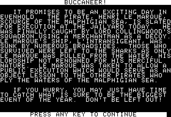 Eamon Adventure #145 - Buccaneer!