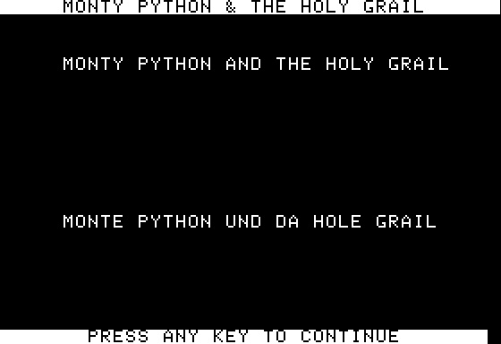 Eamon Adventure #160 - Monty Python and the Holy Grail
