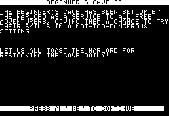 Eamon Adventure #186 - Beginners Cave II