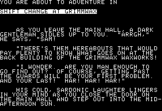 Eamon Adventure #190 - Shift Change at Grimmwax