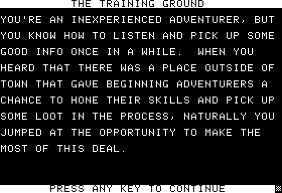 Eamon Adventure #195 - The Training Ground
