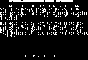 Eamon Adventure #206 - Curse of the Hellsblade