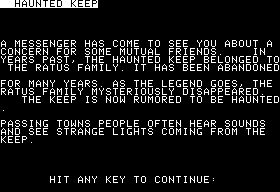 Eamon Adventure #212 - Haunted Keep