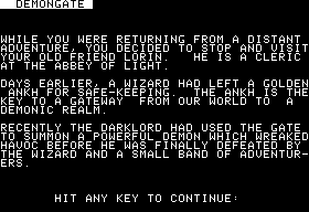 Eamon Adventure #213 - Demongate