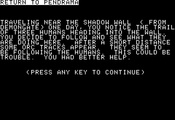 Eamon Adventure #218 - Return to Pendrama