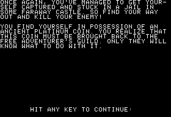 Eamon Adventure #224 - Prisoner of Darkness