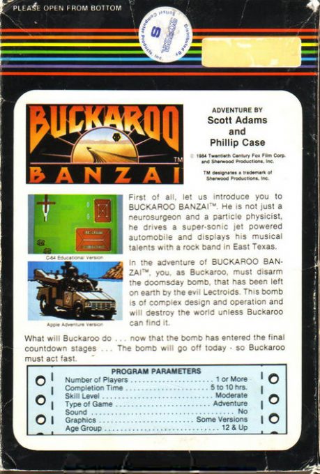 The Adventures of Buckaroo Banzai : Across the 8th Dimension! dos
