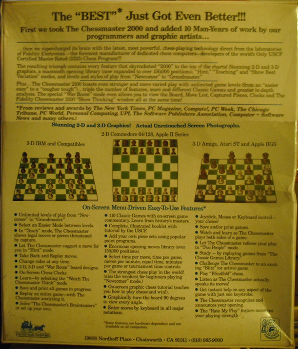 The Fidelity Chessmaster 2100 - Dos