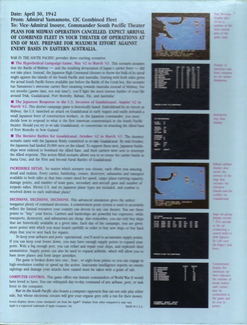 Warp in the South Pacific dos