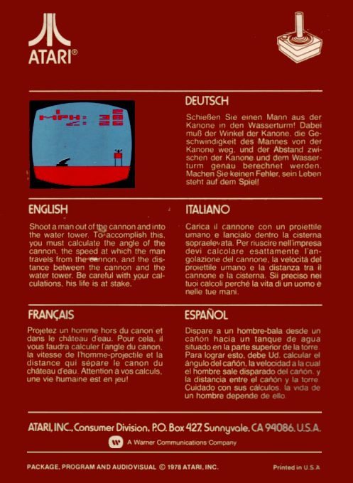 Human Cannonball : Cannon Man dos