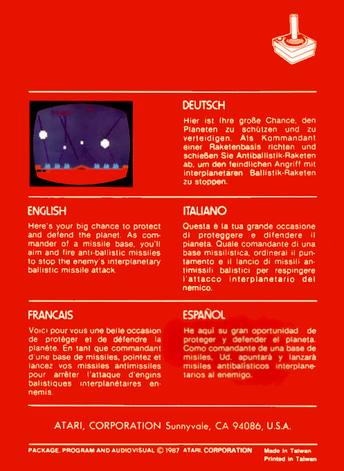 Missile Command - Dos