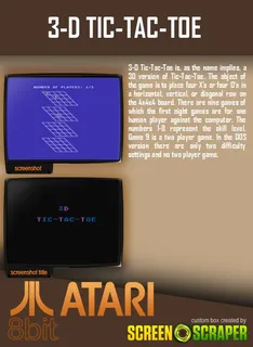 3-D Tic-Tac-Toe dos