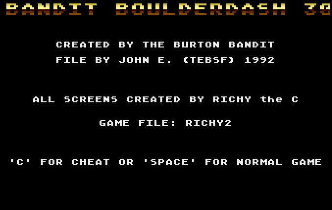 Bandit Boulderdash 30