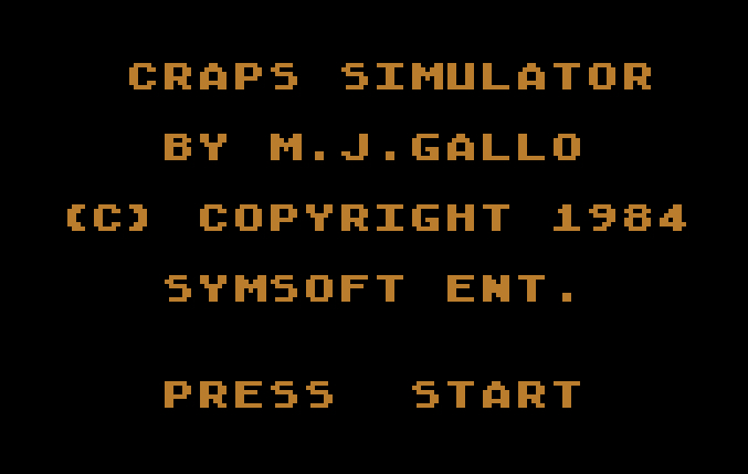 Craps Simulator
