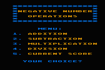 Negative Number Operations