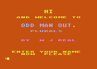 Odd Man Out Plurals