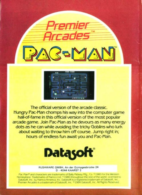 Pac Man datasoft dos