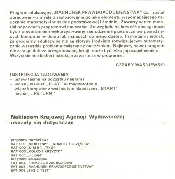 Rachunek Prawdopodobienstwa