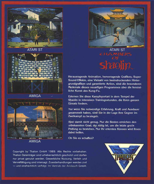 Chambers Of Shaolin - Dos