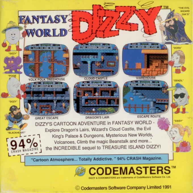 Dizzy 3 - Fantasy World Dizzy - Dos