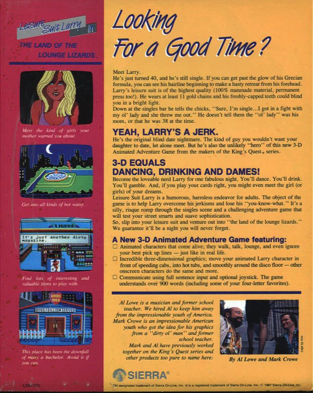 Leisure Suit Larry In The Land Of The Lounge Lizards dos