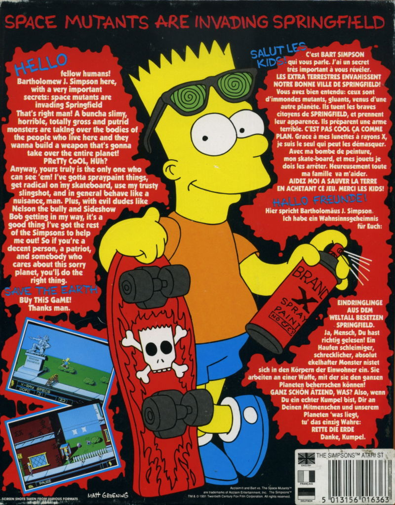 Simpsons, The - Bart Vs. The Space Mutants - Dos