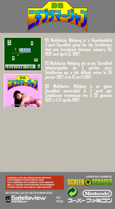 Bs Nichibutsu Mahjong dos