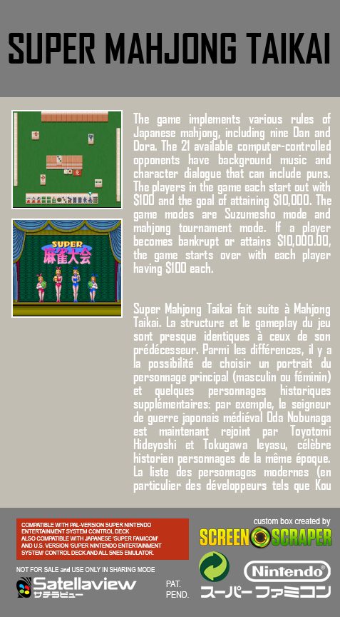Super Mahjong Taikai - Dos