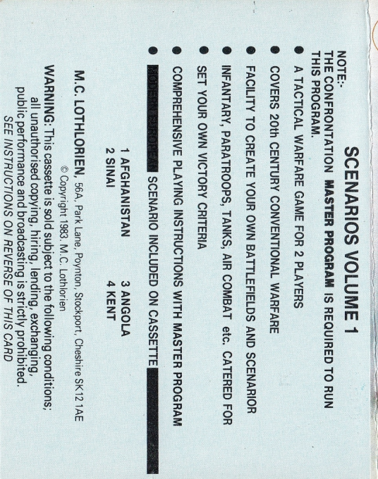 Confrontation Scenarios Volume 1 - Dos