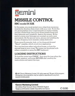 Missile Control dos