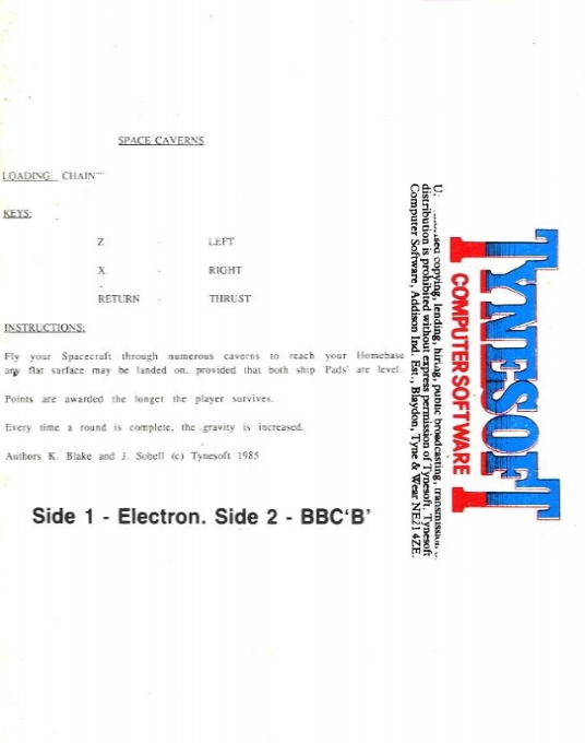 Space Caverns - Dos