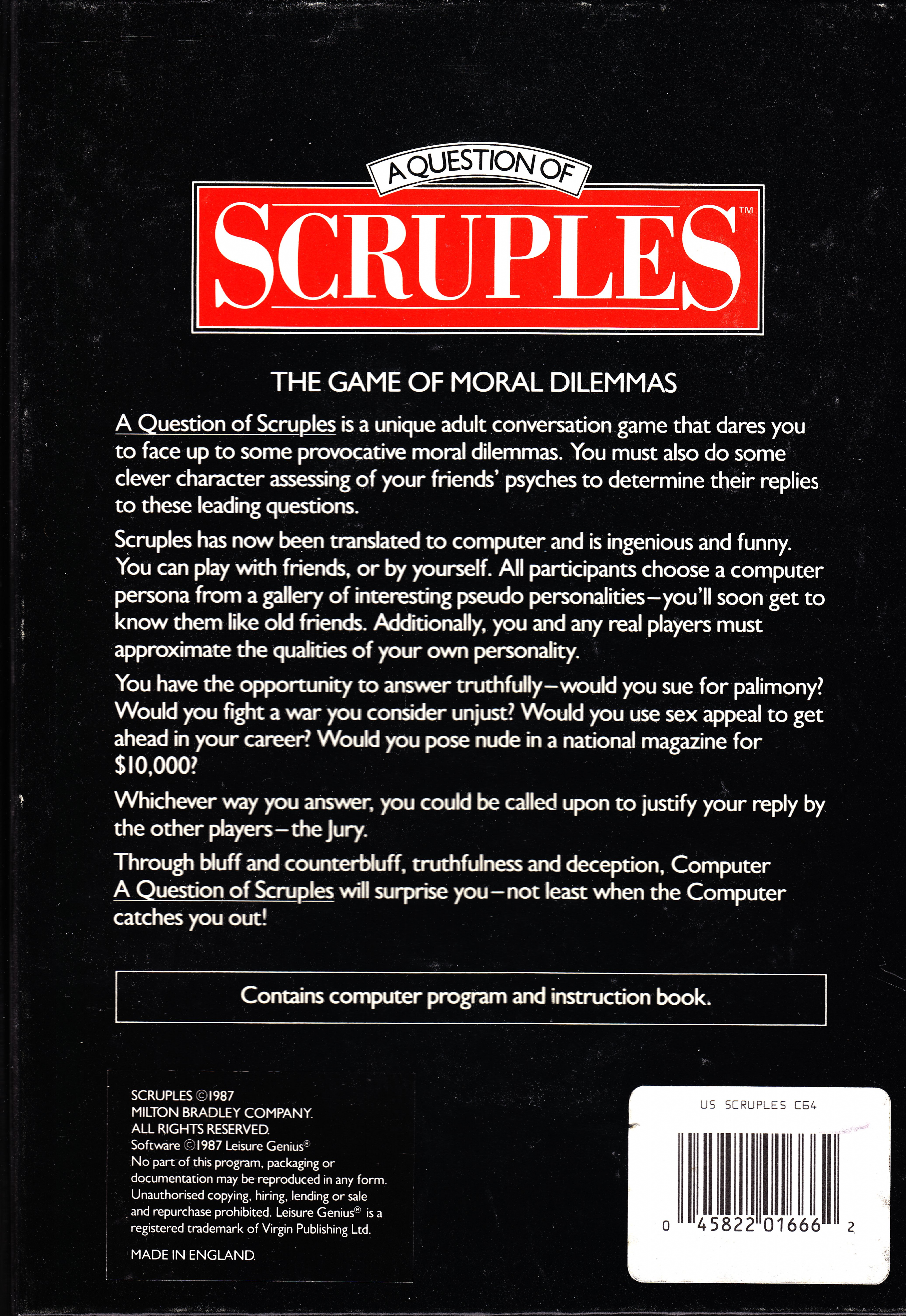 A Question of Scruples - Dos