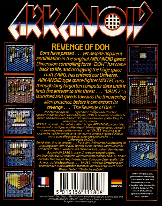 Arkanoid : Revenge of Doh - Dos