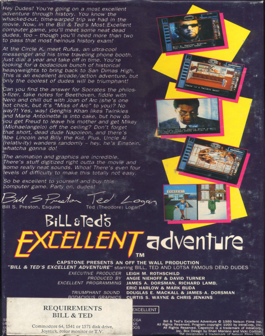 Bill & Ted's Excellent Adventure - Dos
