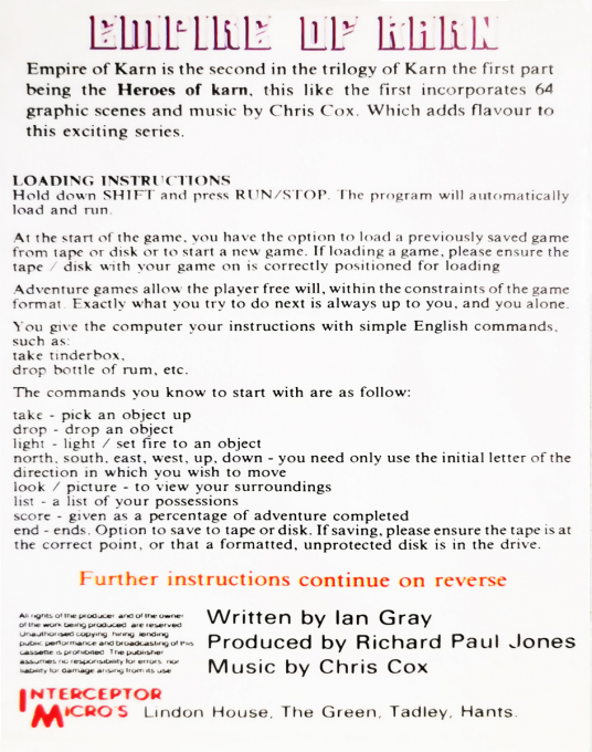 Empire of Karn - Dos
