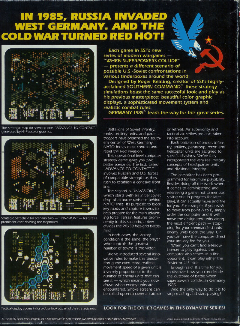 Germany 1985 : When Superpowers Collide - Dos