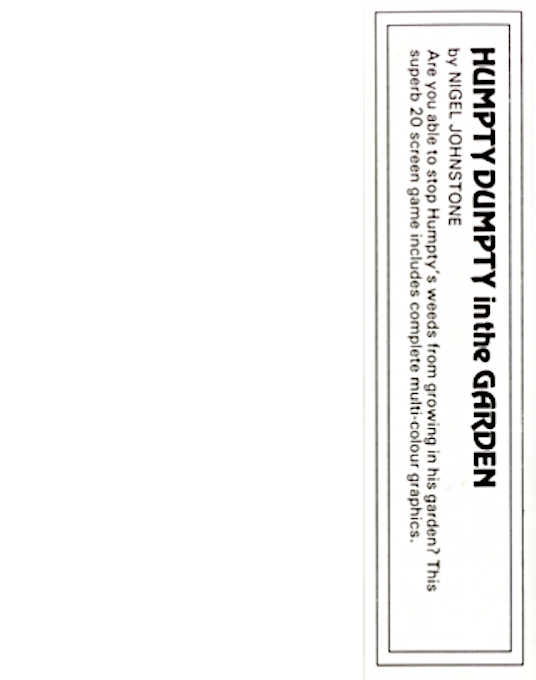 Humpty in the Garden - Dos